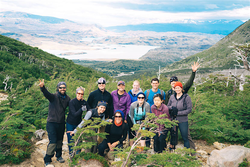 A tour group in Patagonia