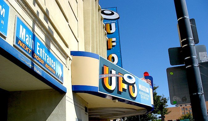 Entrance to the UFO Museum in Roswell, NM