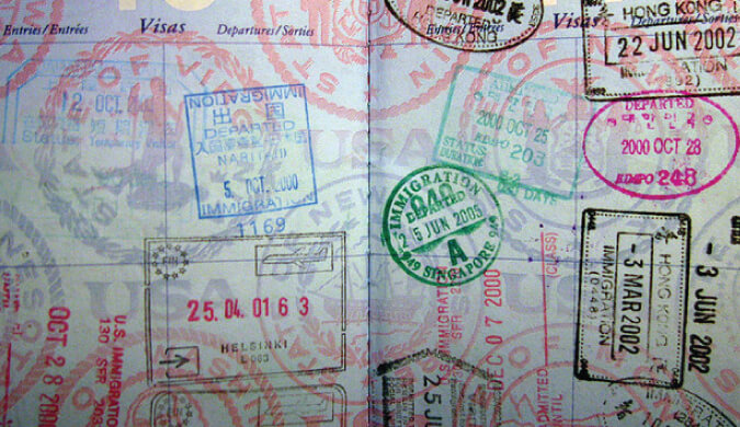 Picture of a passport with a lot of stamps