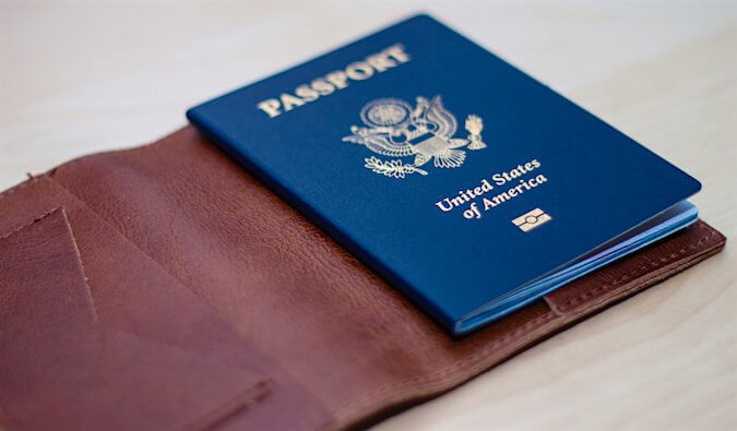 A picture of an American passport