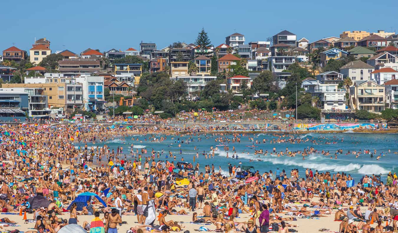 Crowded beach