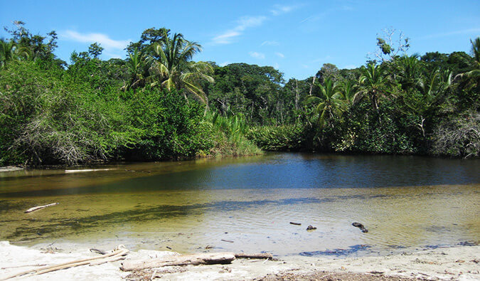 lake in Cahuita National park