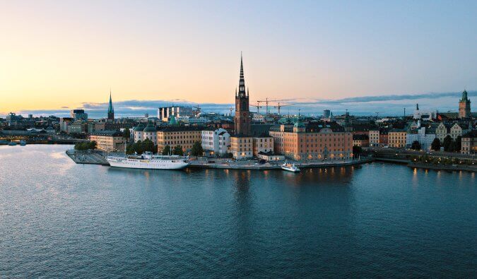 areal image of Stockholm taken over the water