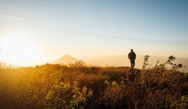 A man hiking in the mountains near Leon, Nicaragua