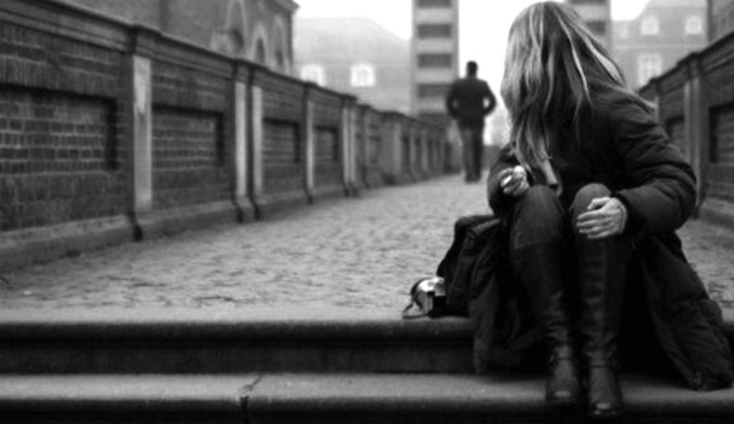 A friend looking away in black and white