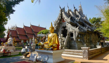 A small temple in Chiang Mai, Thailand on a sunny day