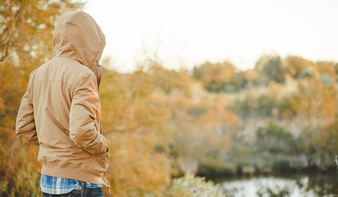 Adam Groffman looking outward during fall