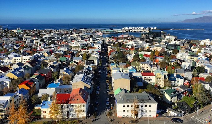 The Reykjavik skyline in Iceland