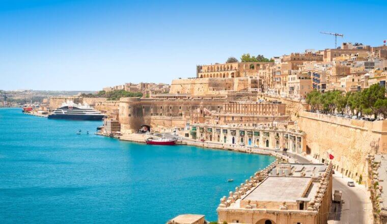 The old and historic buildings of Valletta, the capital of Malta