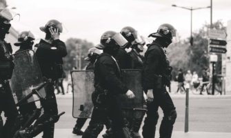 Riot police in Lyon, France