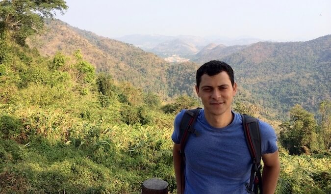 Nomadic Matt hiking in Thailand