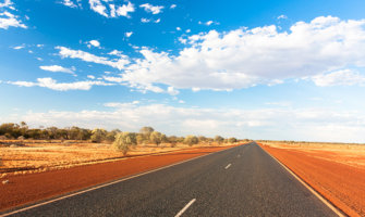 A wide open road in the Outback of Australia
