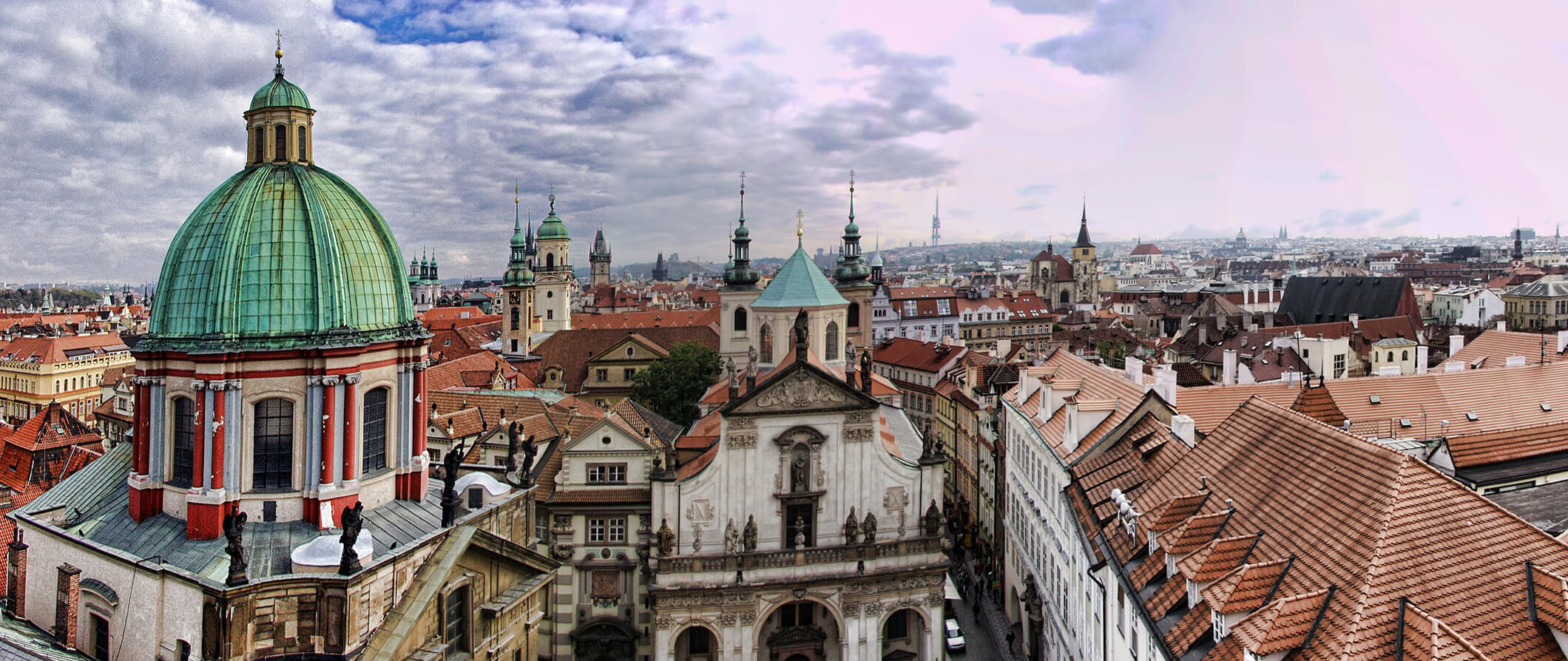 rooftop view of an European city