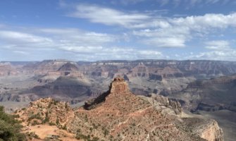 Unique rock formations and towering cliffs at the Grand Canyon