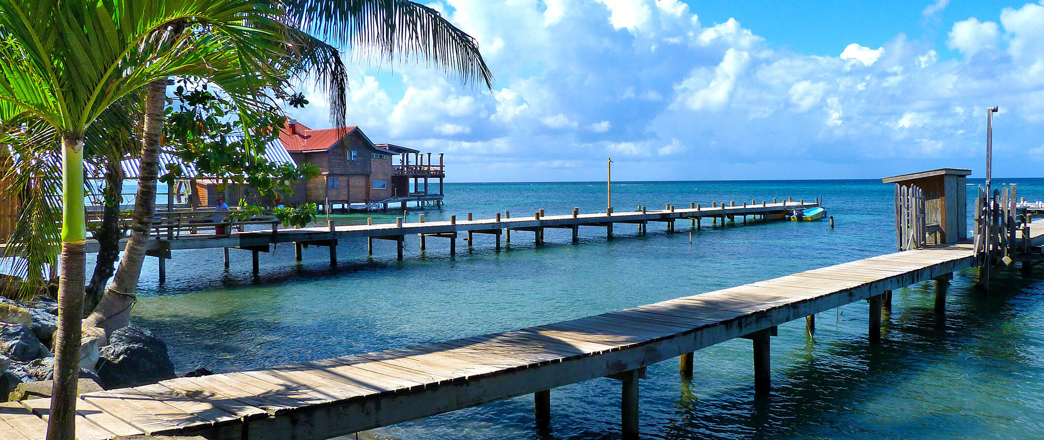 a dock in Honduras on the sea front
