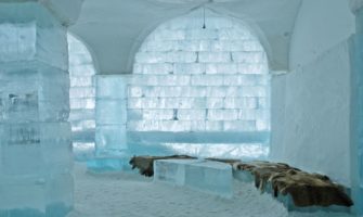 The interior of the Swedish ice Hotel