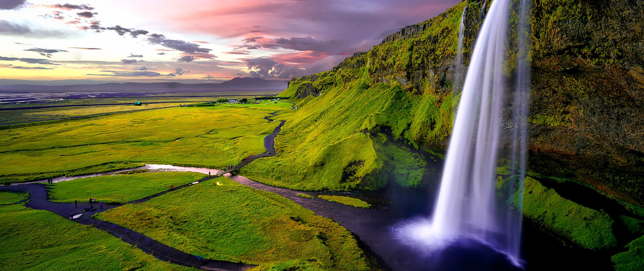 a waterfall in Iceland