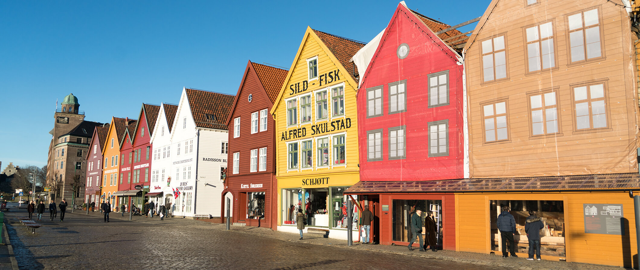 Street view of Bergen in Norway