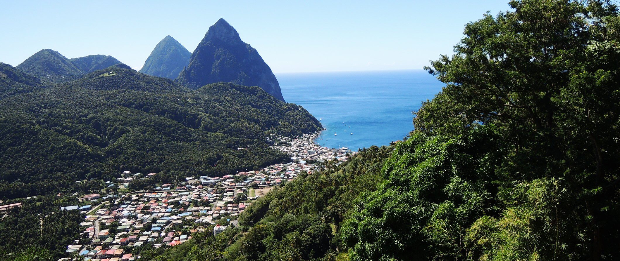 areal view of St Lucia looking out to sea