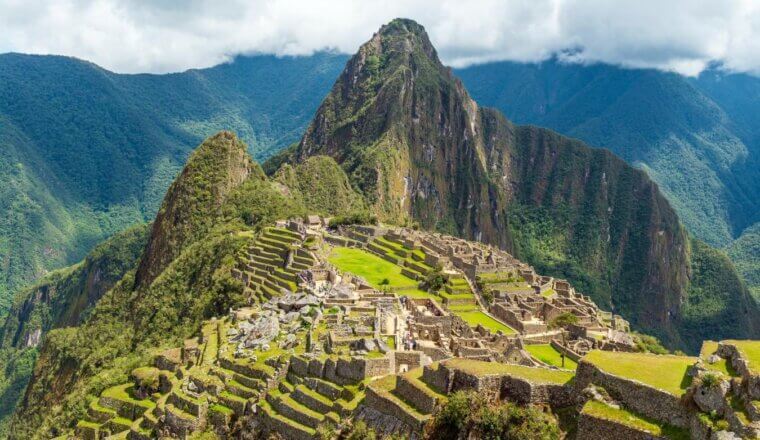 The famous ruins of Machu Picchu in the lush jungle of Peru
