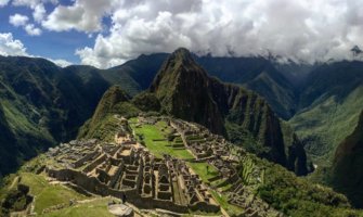 Overlooking the famous ruins and lush jungles of Machu Picchu in Peru