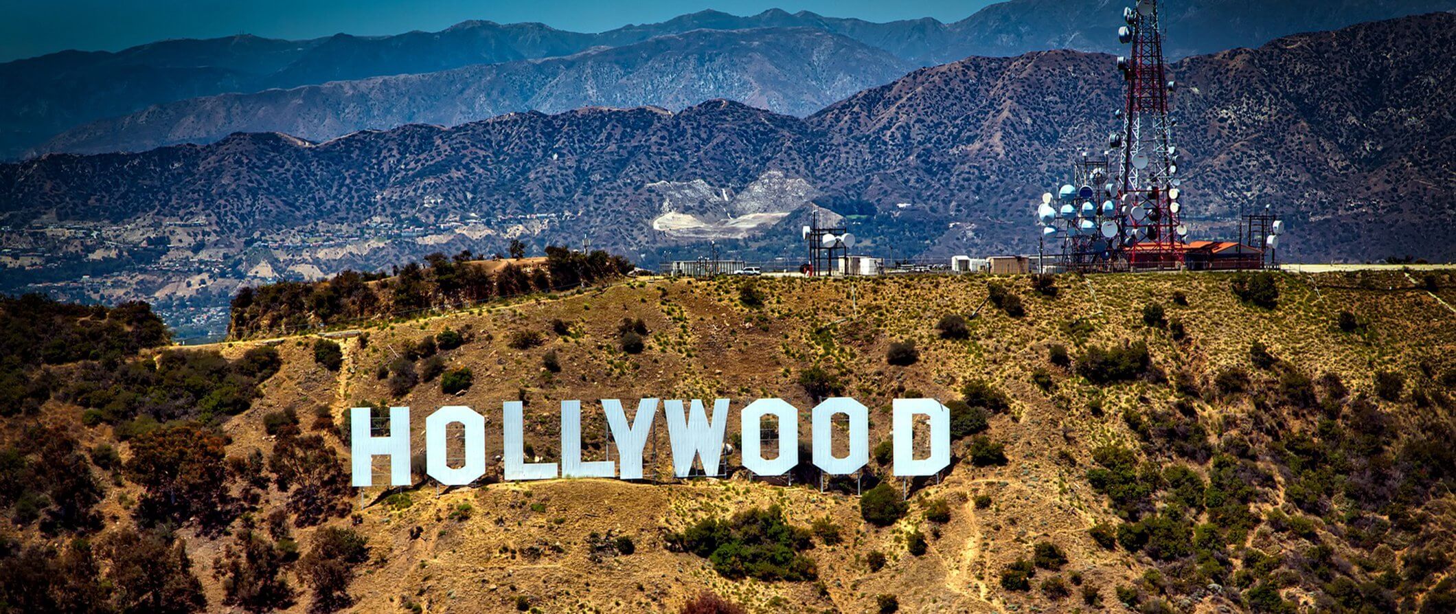 The iconic Hollywood sign in Los Angeles