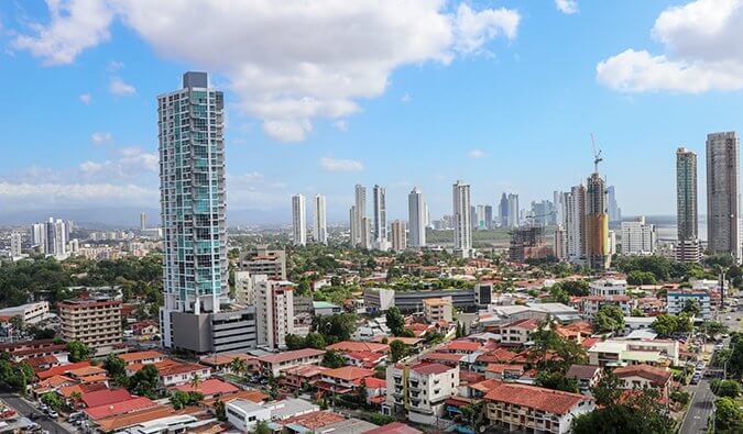 The skyline of Panama City, Panama