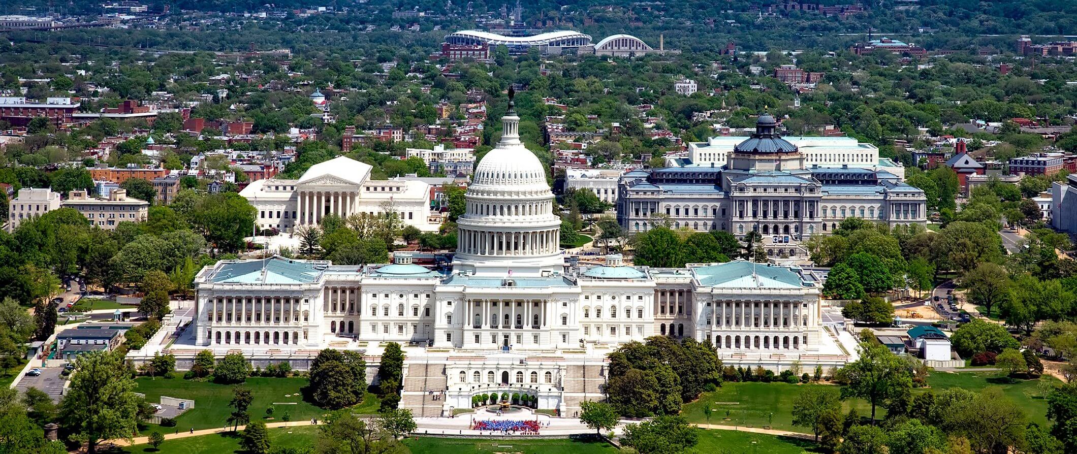 The Whitehouse in Washington taken from a high viewpoint