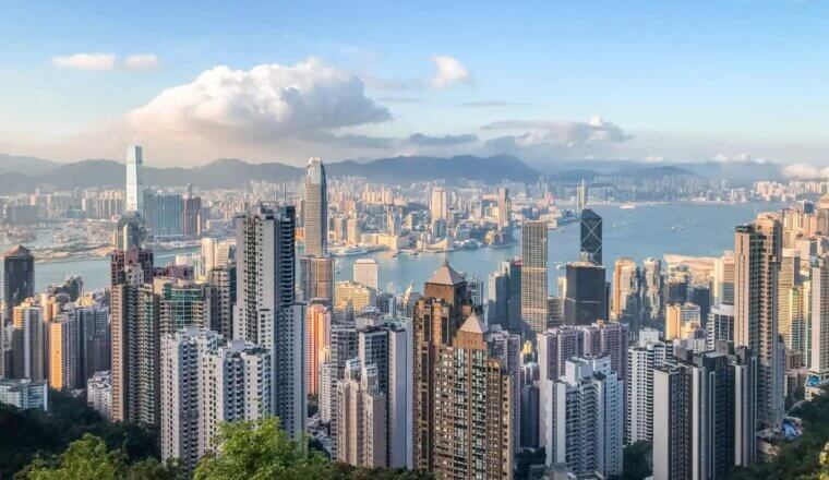 places to visit around hong kong Hong Kong's skyscraper-dotted skyline from above