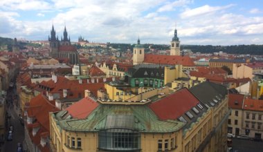The historic skyline of Prague, Czechia
