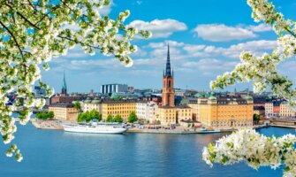 A view overlooking the Old Town in sunny Stockholm, Sweden