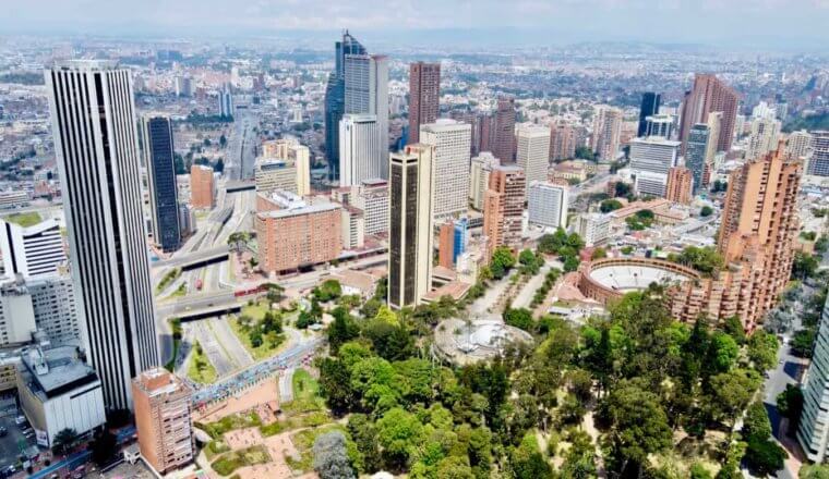 The skyline of Bogota with plenty of greenery