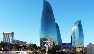 Baku city skyline in Azerbaijan