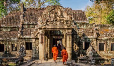 Monks at Angkor Wat, Cambodia