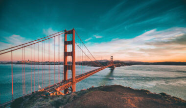 golden gate bridge in san francisco during sunset