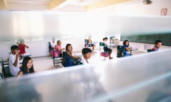 Students learning together in a classroom