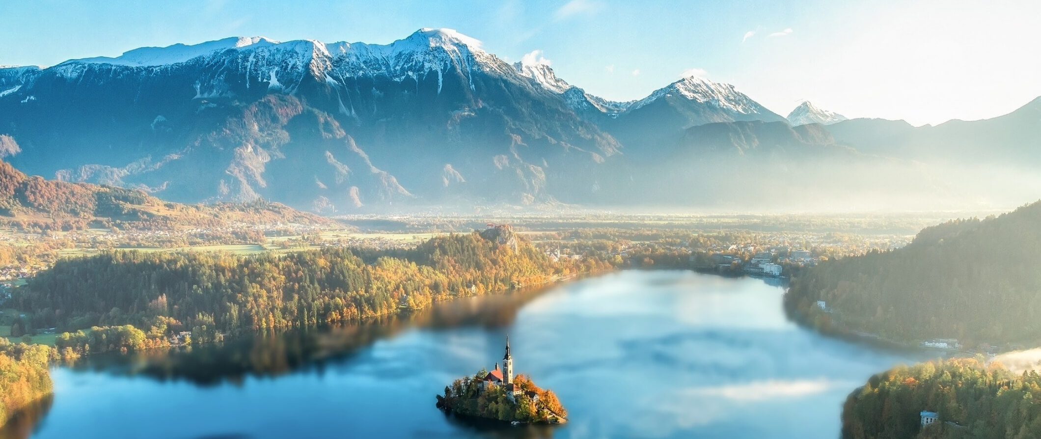 A small island on Lake Bled in Slovenia
