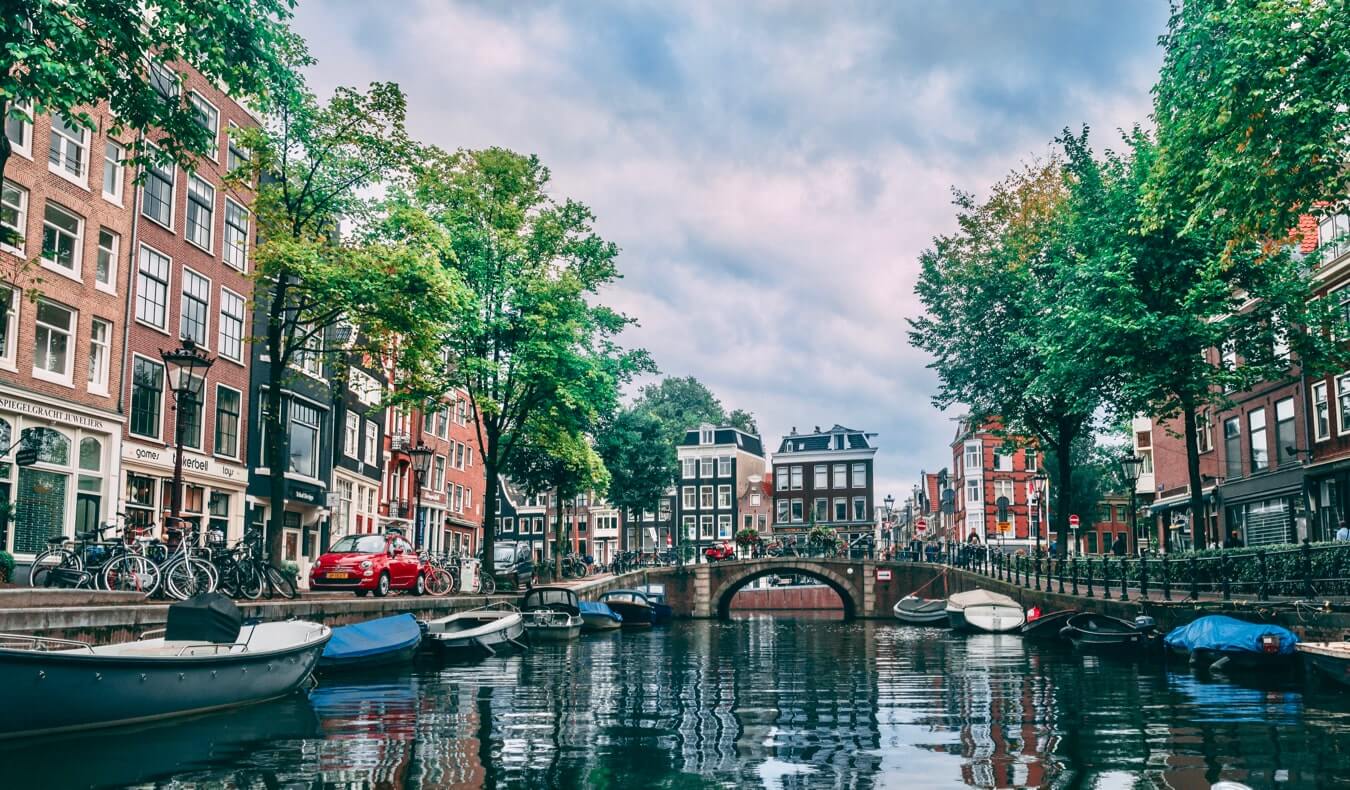The calm canals of Amsterdam, Netherlands