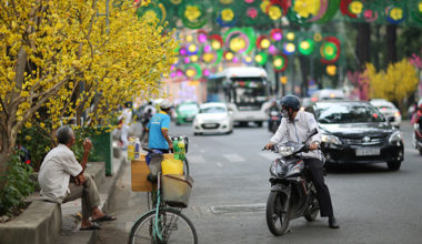 A local scene on a quiet street in Vietnam