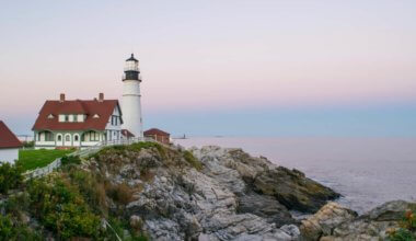An old lighthouse on the coast of Maine, USA