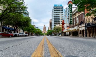 Empty Congress Ave in Austin, texas