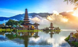 historic temple by the water in beautiful, sunny Bali, Indonesia