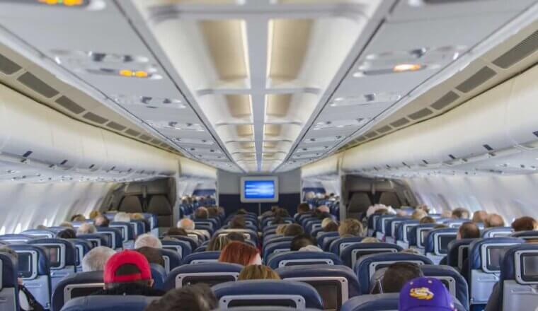 inside of an airplane