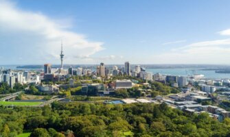The city skyline of Auckland, New Zealand