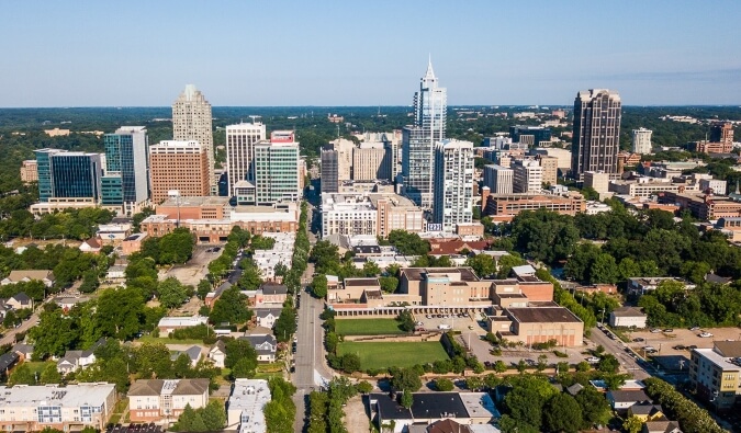 The city skyline of Raleigh, North Carolina